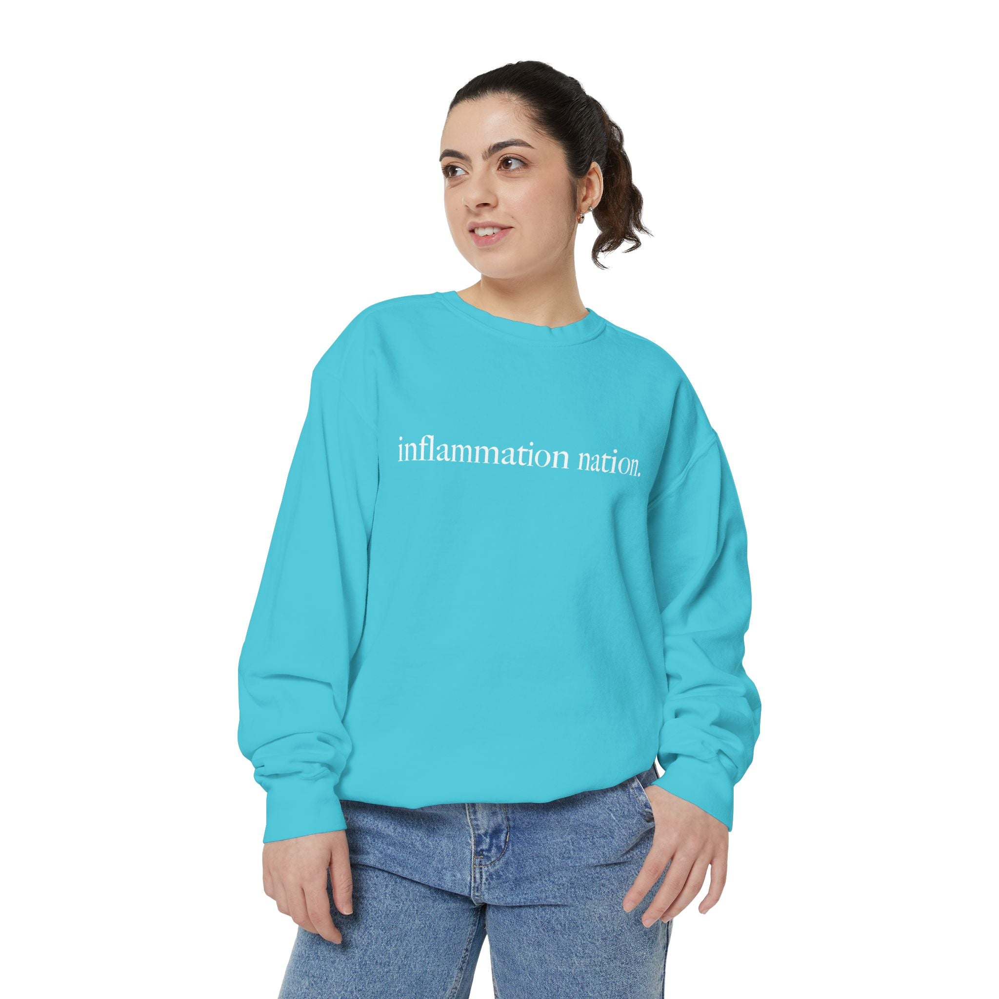 Minimal White Sweatshirt — Classic Garment-Dyed Crewneck