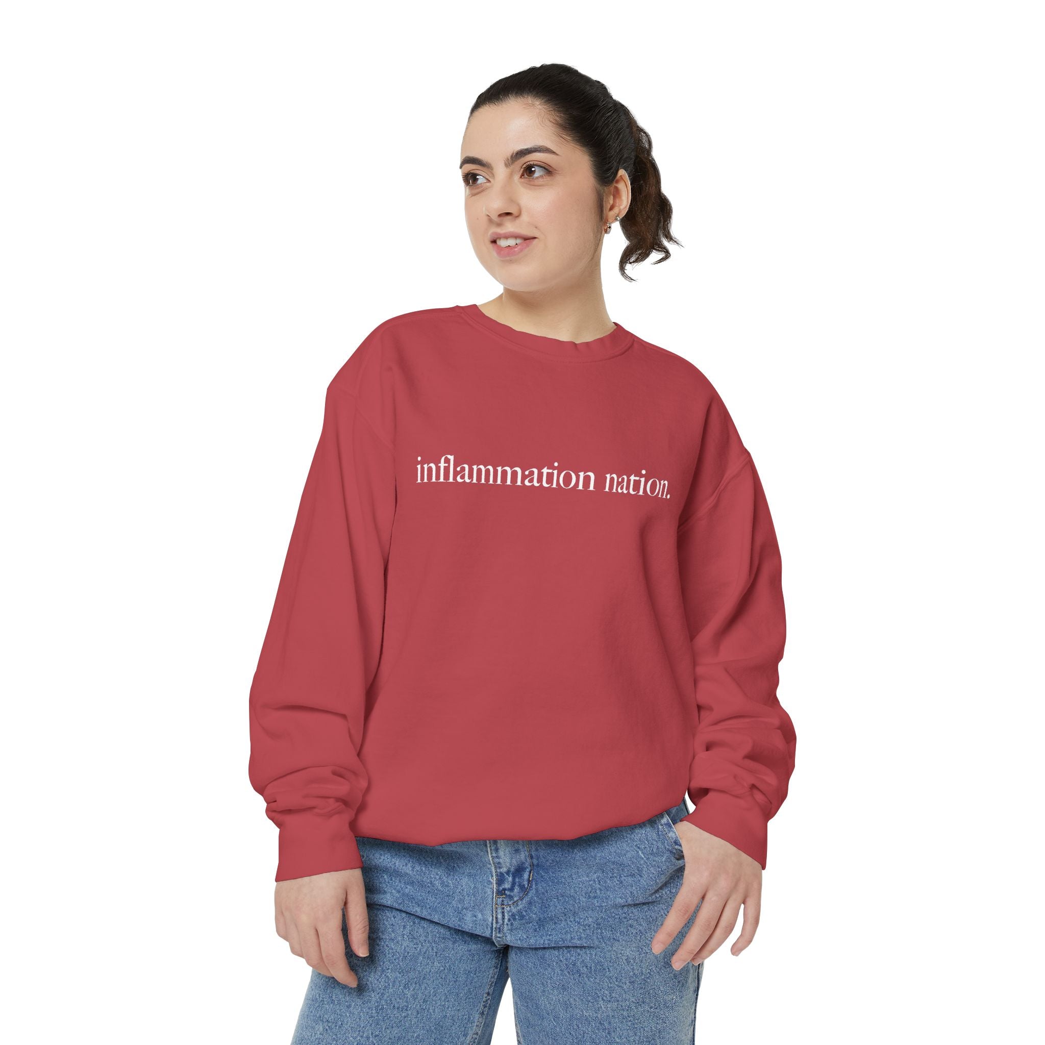 Minimal White Sweatshirt — Classic Garment-Dyed Crewneck