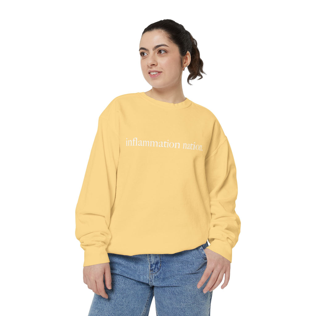 Minimal White Sweatshirt — Classic Garment-Dyed Crewneck
