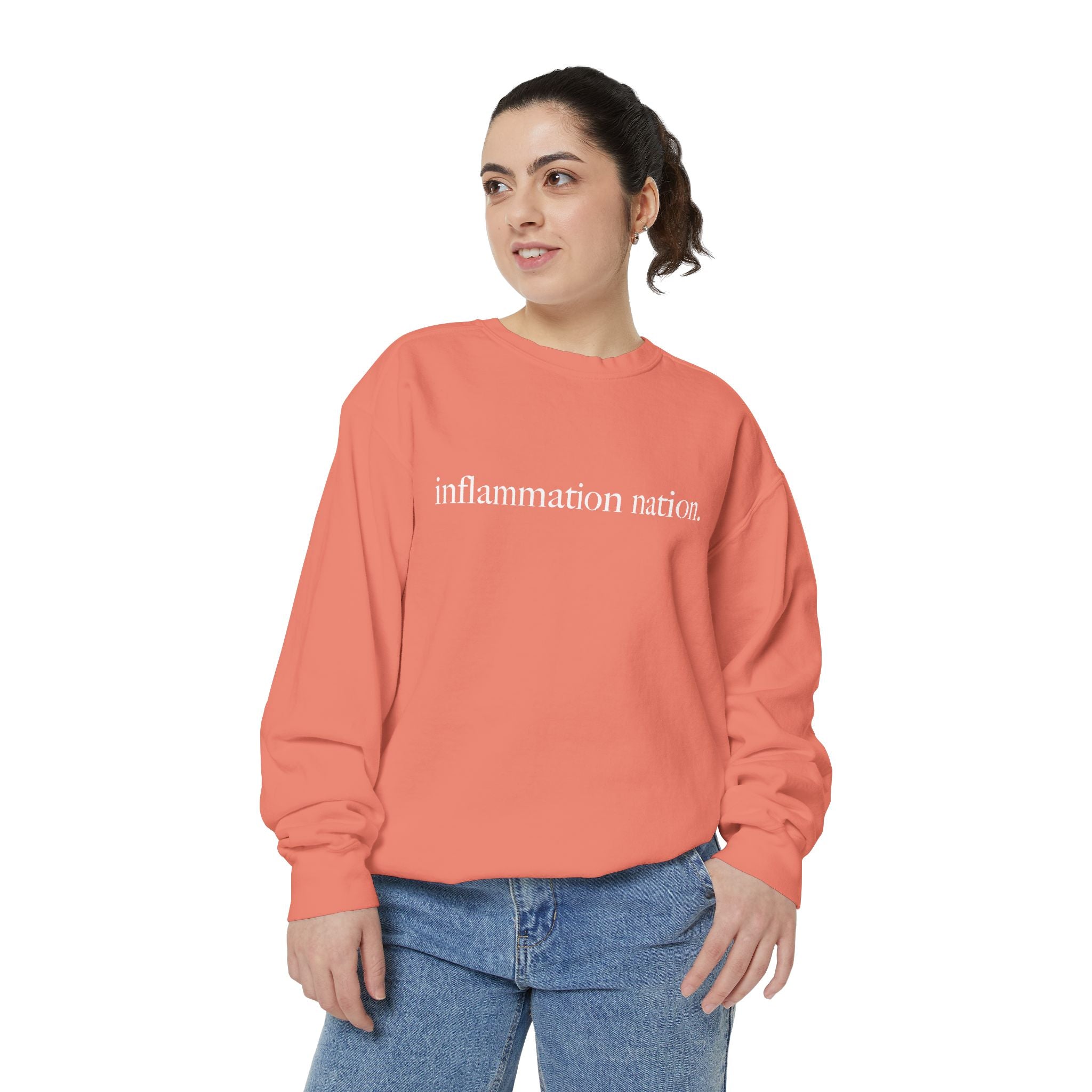Minimal White Sweatshirt — Classic Garment-Dyed Crewneck