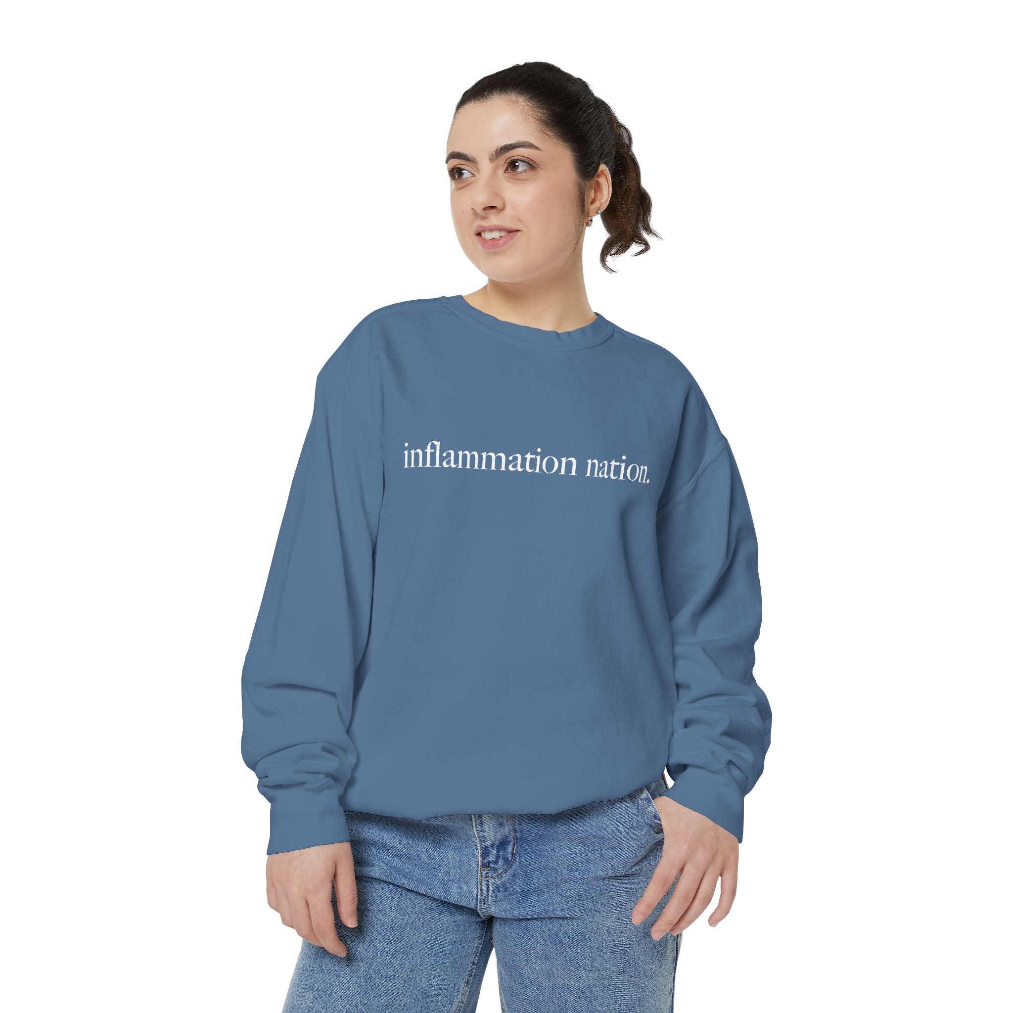 Minimal White Sweatshirt — Classic Garment-Dyed Crewneck