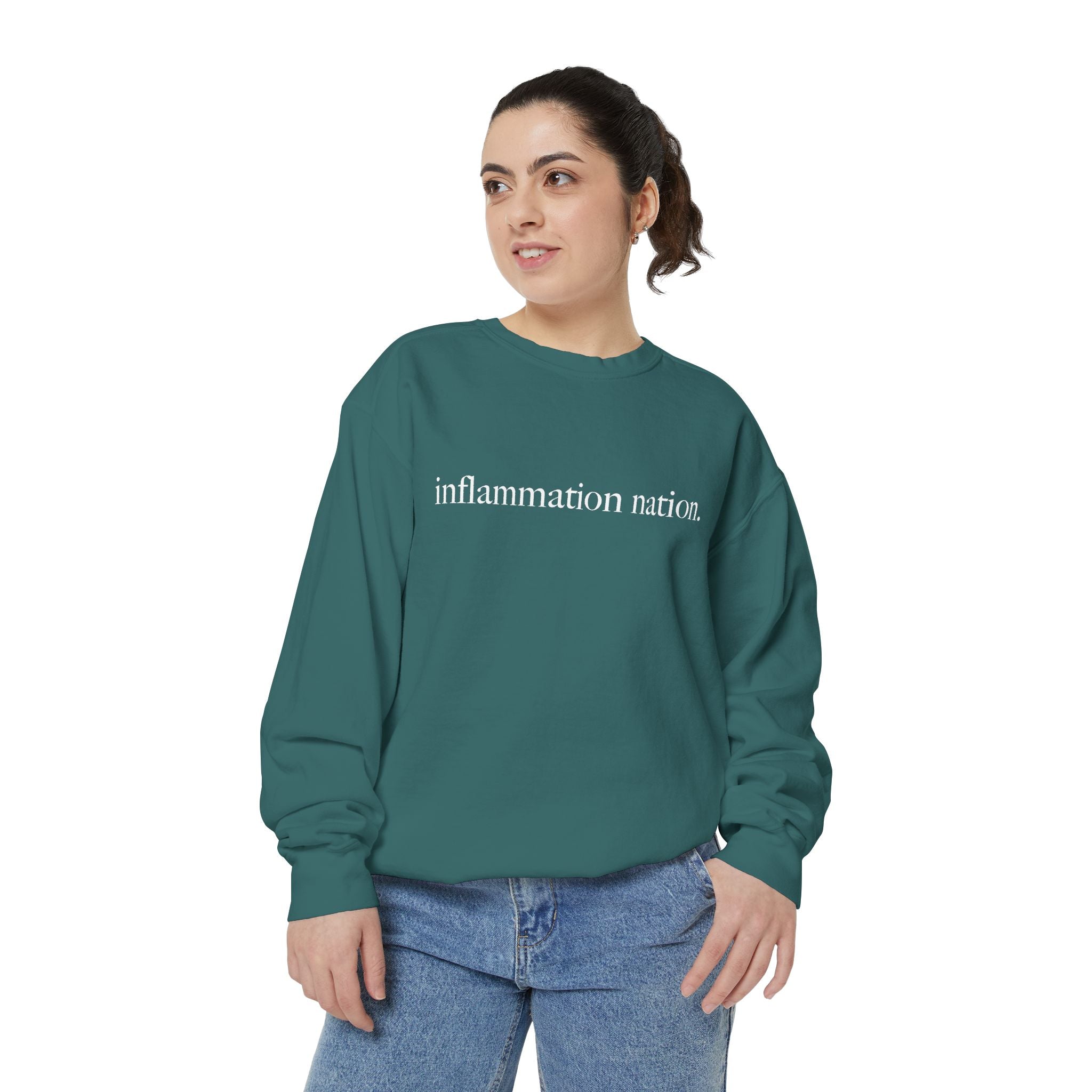 Minimal White Sweatshirt — Classic Garment-Dyed Crewneck