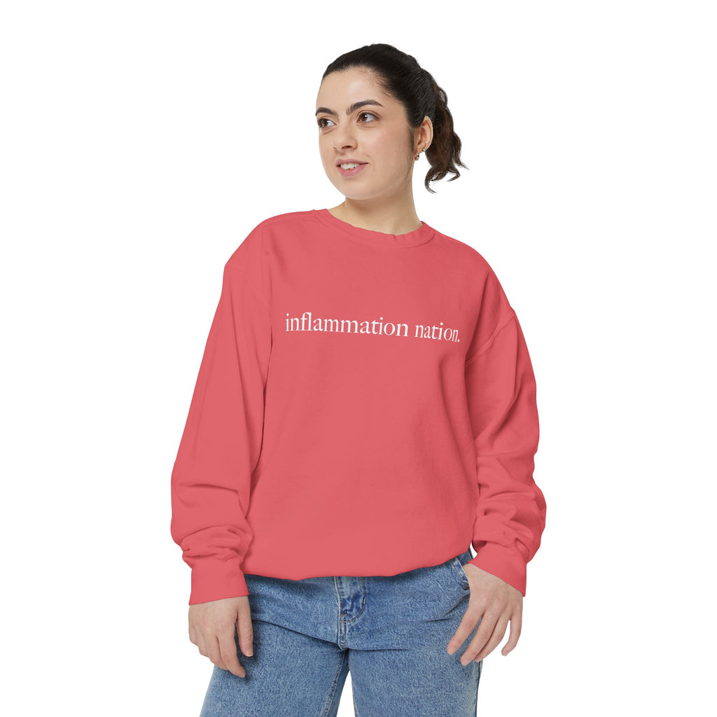 Minimal White Sweatshirt — Classic Garment-Dyed Crewneck
