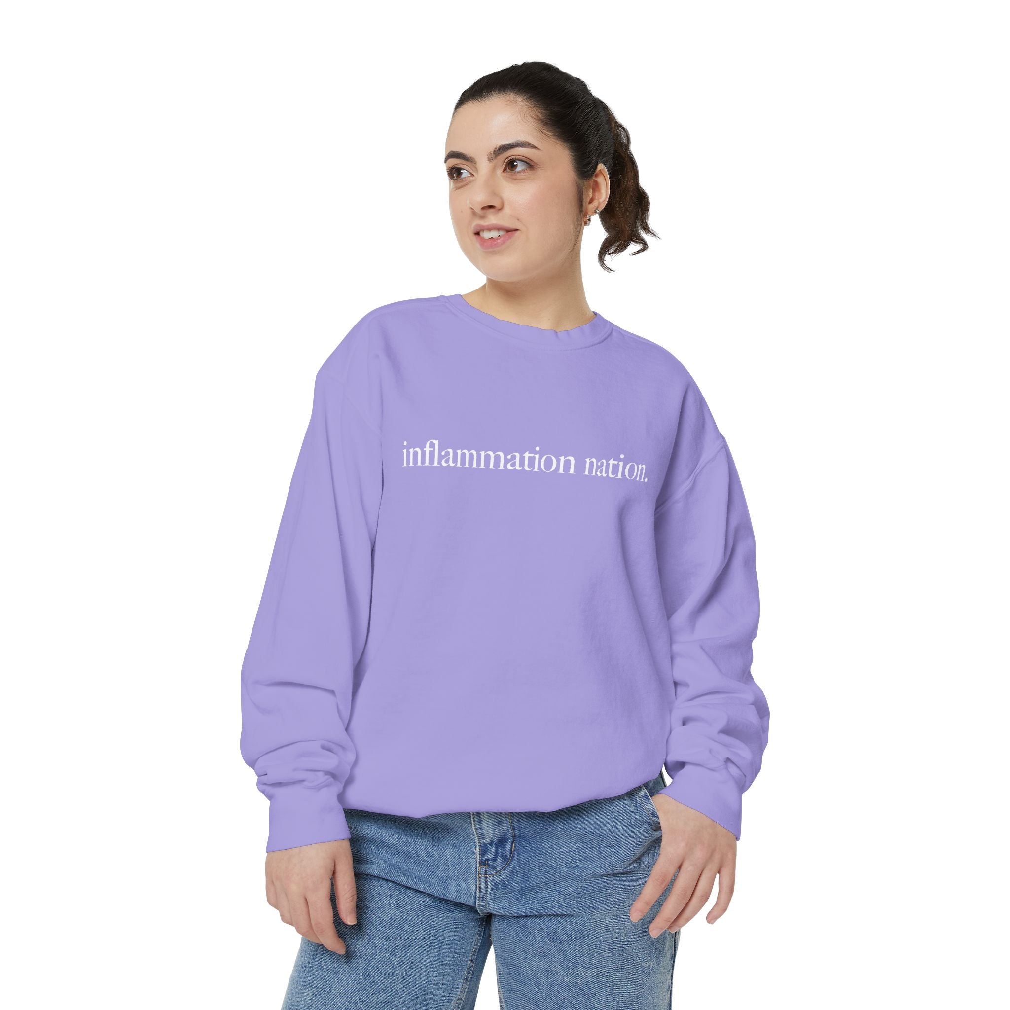 Minimal White Sweatshirt — Classic Garment-Dyed Crewneck