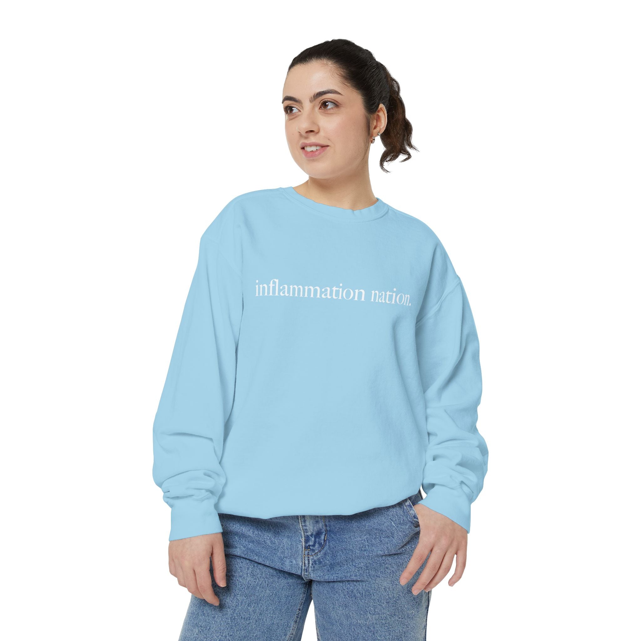 Minimal White Sweatshirt — Classic Garment-Dyed Crewneck