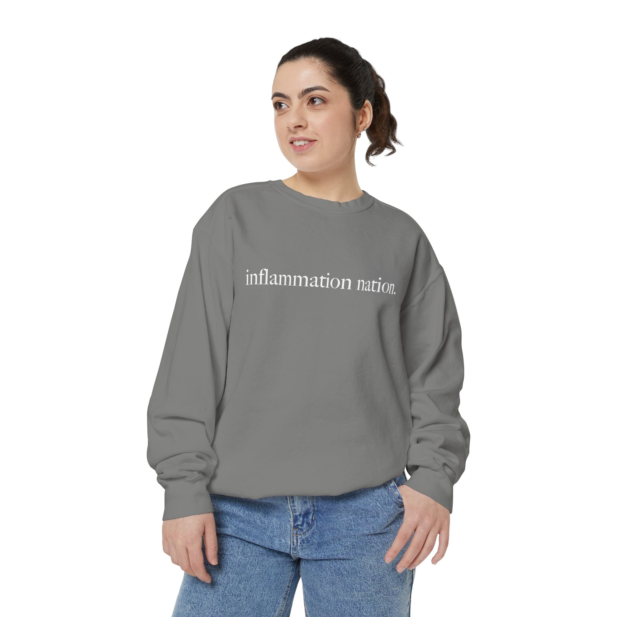 Minimal White Sweatshirt — Classic Garment-Dyed Crewneck