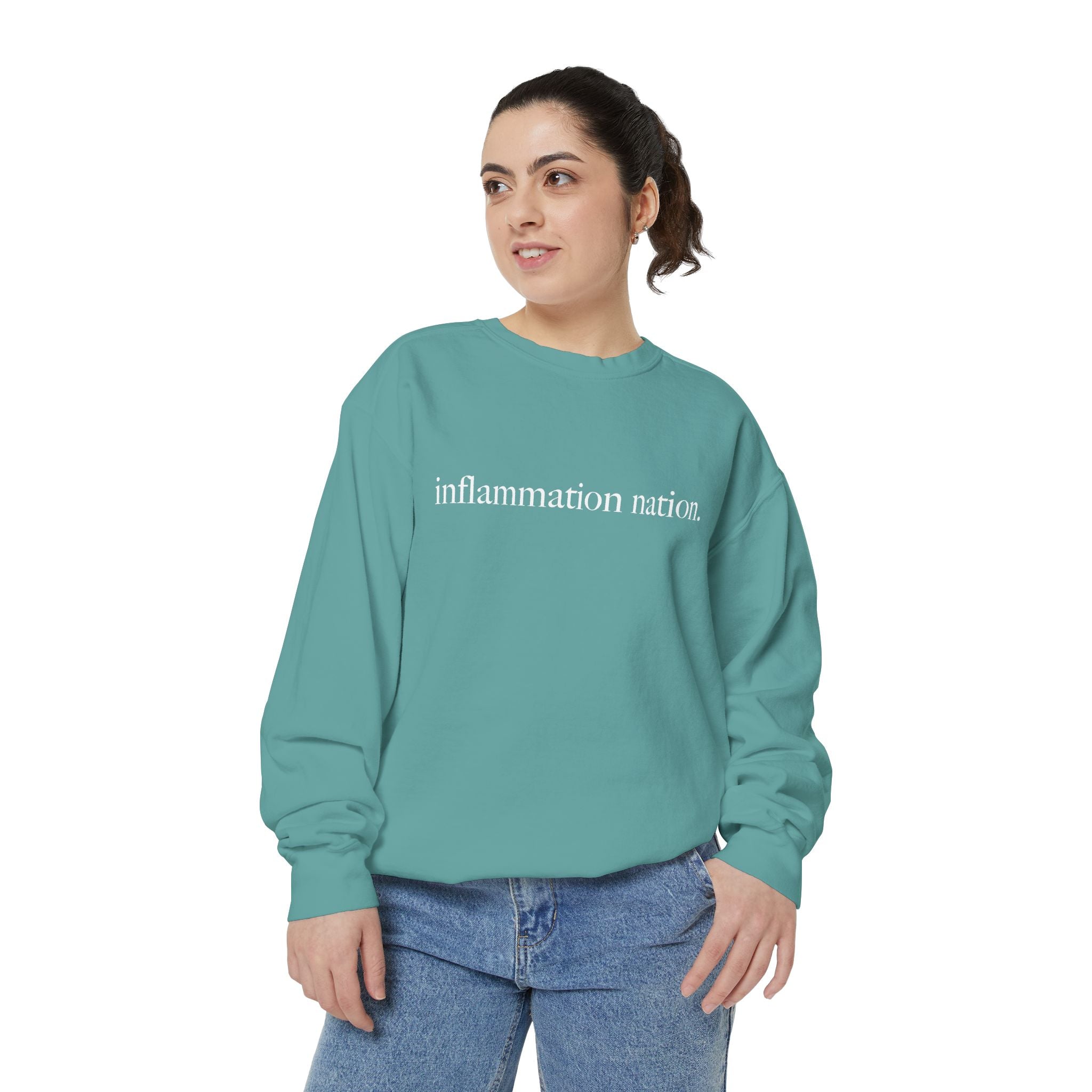 Minimal White Sweatshirt — Classic Garment-Dyed Crewneck